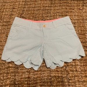 Lilly Pulitzer Seersucker Shorts 00 Blue